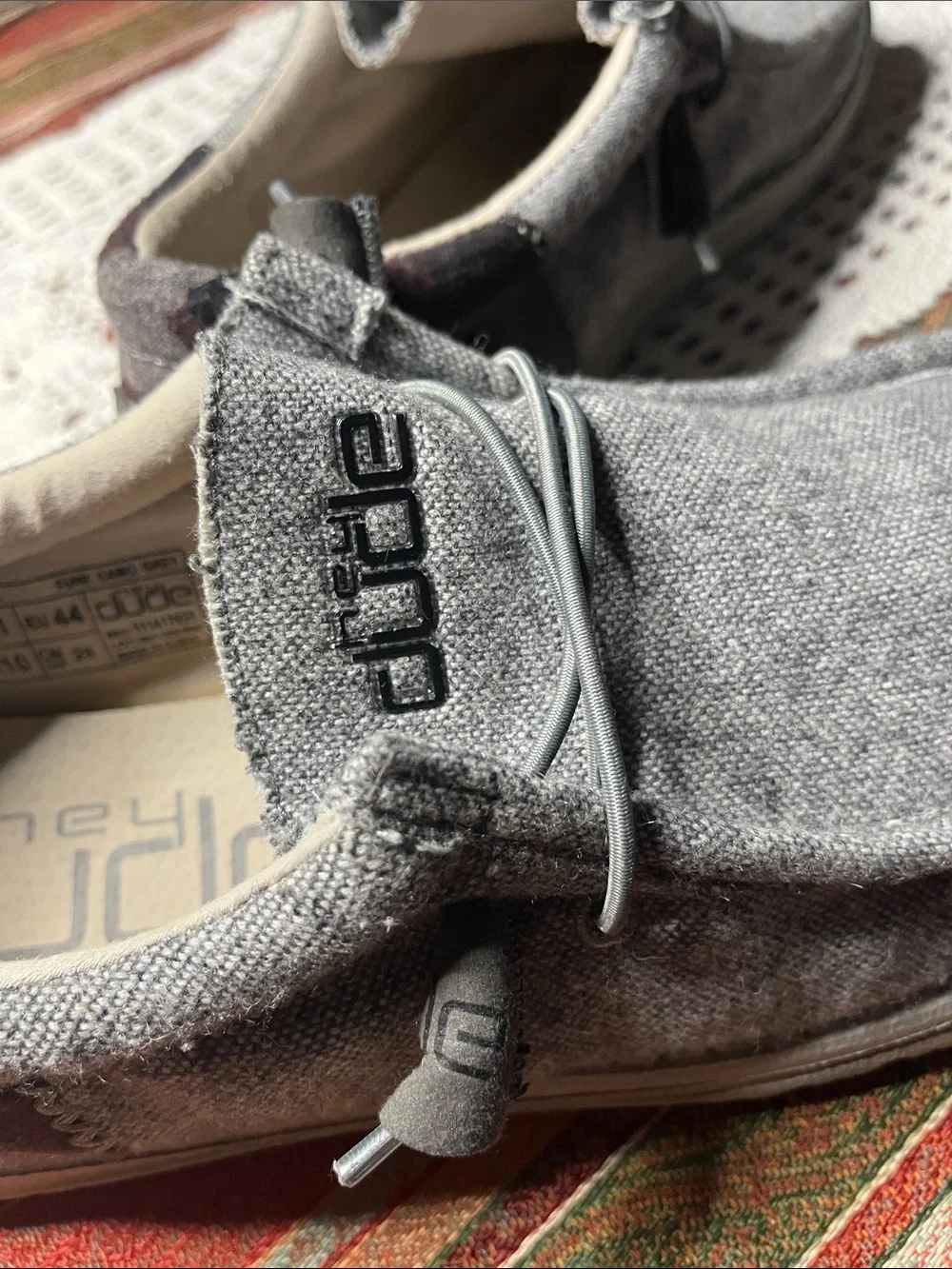 Hey Dude Gray Slip-On Loafers with Camo Heel Accent funk camo